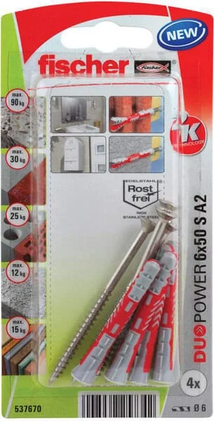 Fischer - 537670 - Plug Duopower 6x50 S A2 4pcs