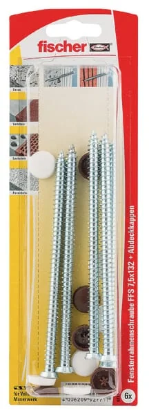 Fischer - FFS75132K - Window Frame Screw + Cap 6