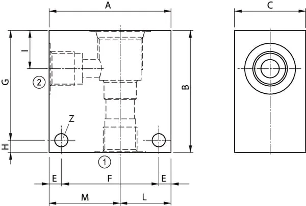 FluidPress - 23081G04A1 - Body Aluminum 8/2 - 1/4"