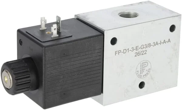 FluidPress - FPD13EG383AIAA - Valve 3/2 12VDC FP-D1-3-E-G3/8-3A-I-A-A
