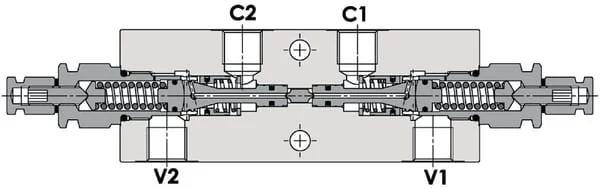 FluidPress - FPO50D38L20 - Counter Balance Valve Double 3/8"
