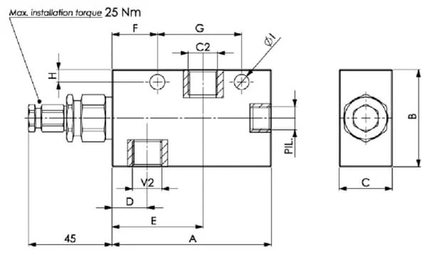 FluidPress - FPO50SX38L20 - Single Equalising Valve
