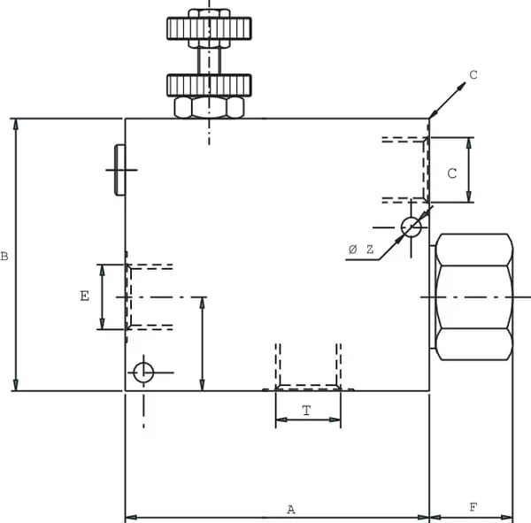FluidPress - FPRFU34SG - Flow Control Steel 3 Way FPRFU 3/4 S G