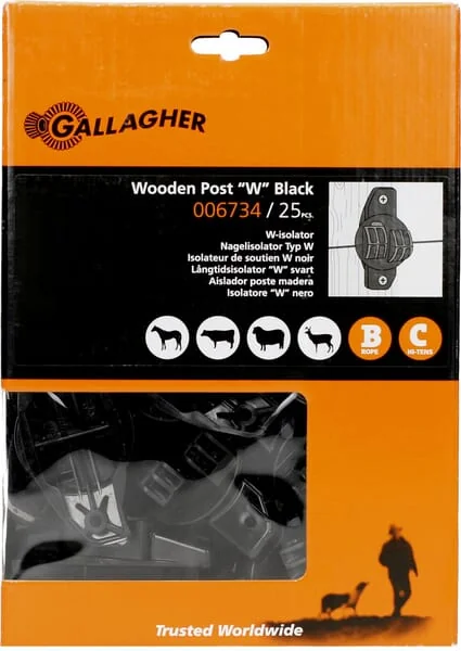 Gallagher - 006734GAL - W-Insulator Black (25)