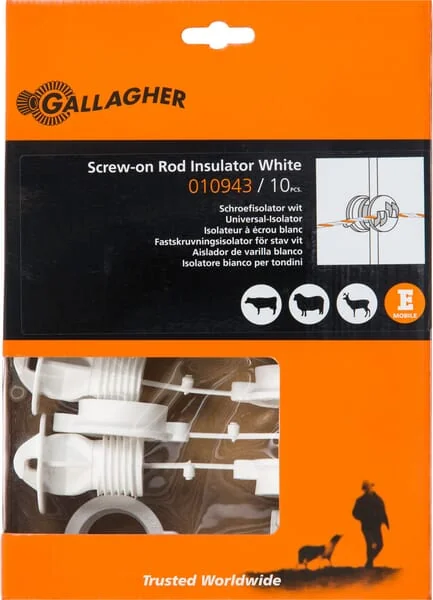 Gallagher - 010943GAL - Insulator White 10 Pieces Gallagher