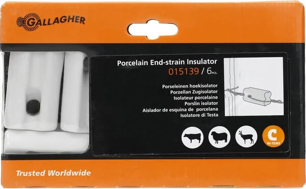 Gallagher - 015139GAL - Porcelain Corner Insulator White