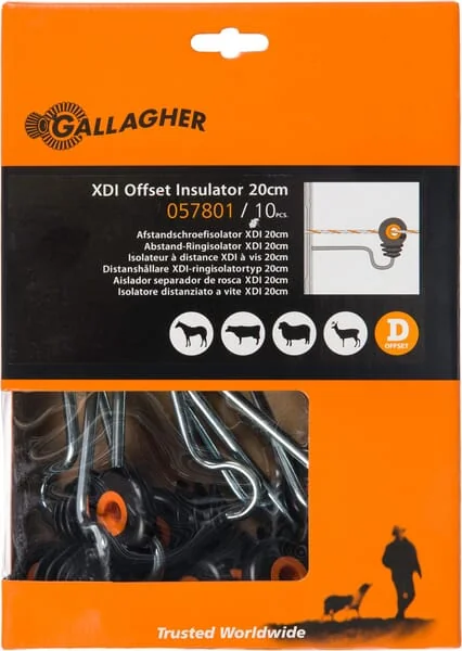 Gallagher - 057801GAL - Offset Insulator Black 10 Pieces Gallagher