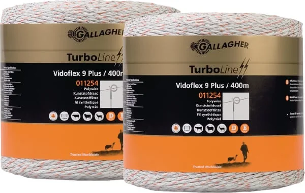 Gallagher - 069323GAL - Polywire, Duopack Vidoflex 9 400m White