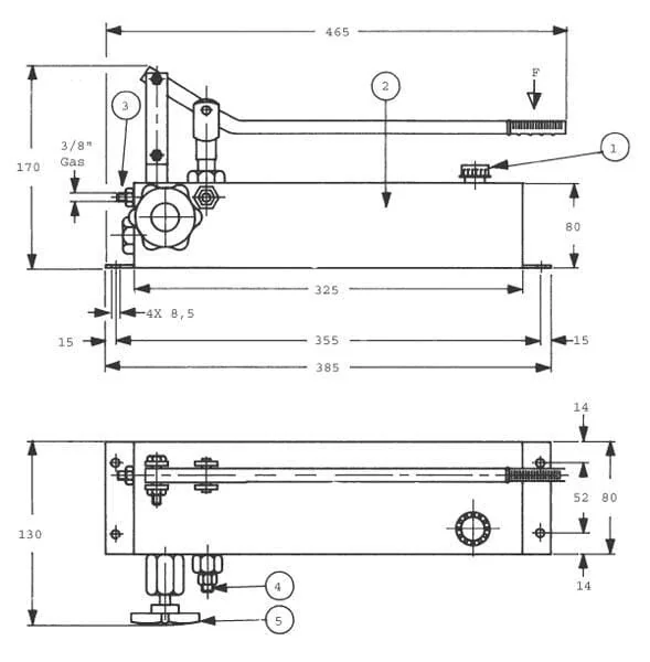Gasparini - HP121M - Hand Pump Including Tank