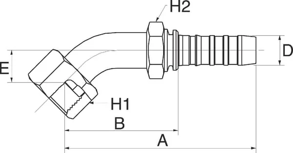 Gates - 10GS10FFORX45S - Gates Elbow 45° DN16-1"SAE