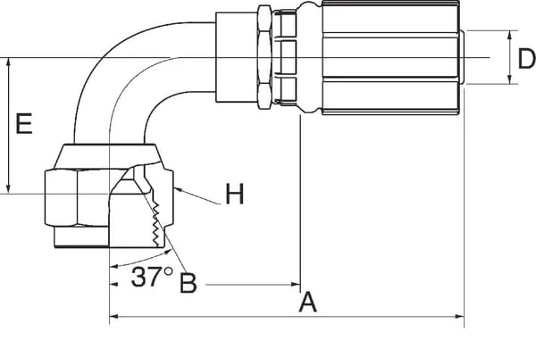 Gates - 12G12FJX90S - Gates Fitting 90° DN19-1" 1/16 JIC