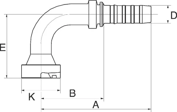 Gates - 12GS12FLC90068 - Gates Pillar 90° DN20-41.3 Compatible with Caterpillar