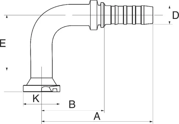 Gates - 12GS16FL90100 - Insert DN20-44.5 Flange 90°
