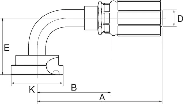 Gates - 16G16FL90S - Gates Elbow DN25 + 1" Flange 90°