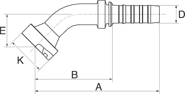 Gates - 16GS16FLC45037 - Gates Pillar Caterpillar 45° DN20-47.6