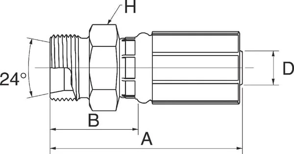 Gates - 20G38MDH - Gates Elbow DN32-M52x2-38S