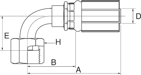 Gates - 6G4FFORX90S - ORFS Fitting 3/8sl. 9/16-16UNF 90° Wartel