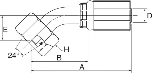 Gates - 8G15FDLORX45 - Pillar 1/8-M122x11/2 W. 45gr.