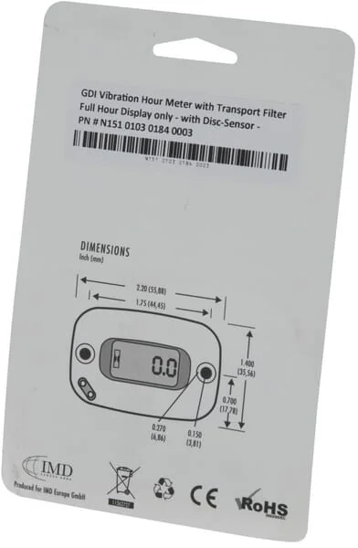 GDI - N15101030184 - Vibration Counter, Displays Full Hours