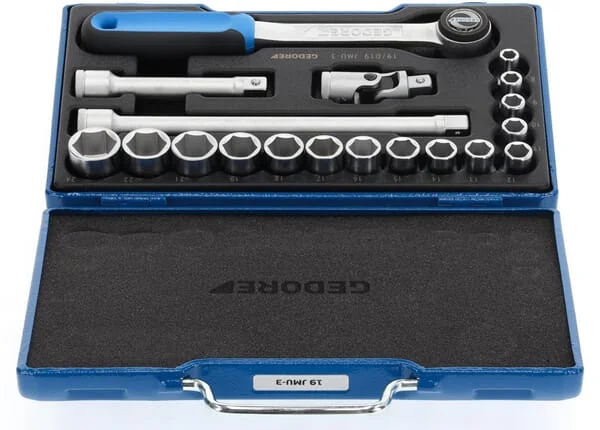 Gedore - 19JMU3GED - Socket Set 1/2" 19 Pcs Hex 8-24 mm