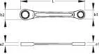 Gedore - 4R1013GED - Flat Ring Ratchet Spanner 10x13 mm