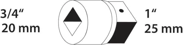 Gedore - DP3221V - Gedore Adapter 3/4"bi-1"bu, Socket Element