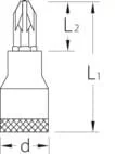 Gedore - DPIKS19PZD2 - Gedore Cross-Head Socket 1/2" PZ No.2, Socket Wrench Element