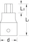 Gedore - DPIN208 - Innen-Sechskant-Steckschluessel 1/4" 8 mm