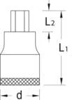 Gedore - DPIN3214 - Innen-Sechskant-Steckschluessel 3/4" 14 mm