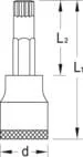 Gedore - DPINX19L12100 - Gedore Socket Wrench 1/2" XZN 12mm, Insert Bit
