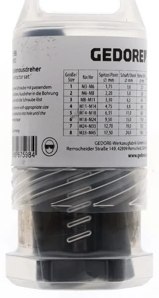 Gedore - HG855188 - Screw Extractor Set M3-M45 8pc
