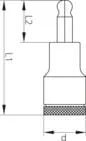 Gedore - IN19K12GED - Screwdriver Bit Socket 1/2" Ball-End IN-HEX 12mm