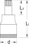Gedore - INX308GED - Screwdriver Bit Socket 3/8" XZN M8
