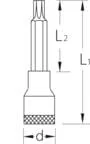Gedore - ITX30LT25GED - Screwdriver Bit Socket 3/8", Long TORX T25