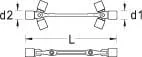 Gedore - SL341719 - 34 Swivel Joint Wrench 17x19 mm