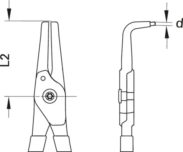 Gedore - TA8000JE11 - Circlip Pliers Diameter 12-25mm Internal Bent 90°