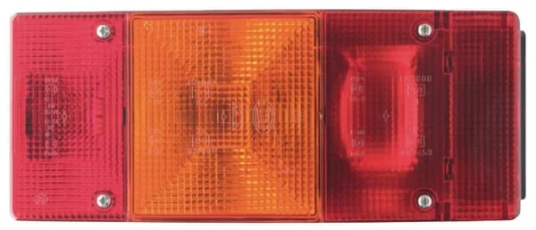 Geka - BBSKN246L - Rear Light LH Rectangular, Amber/Red, Bolt On, 246x67x108mm, Geka