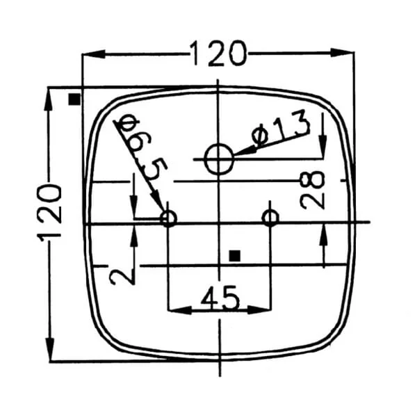 Geka - E123 - Light Lens, Red/Amber, Square Rear/Left Geka