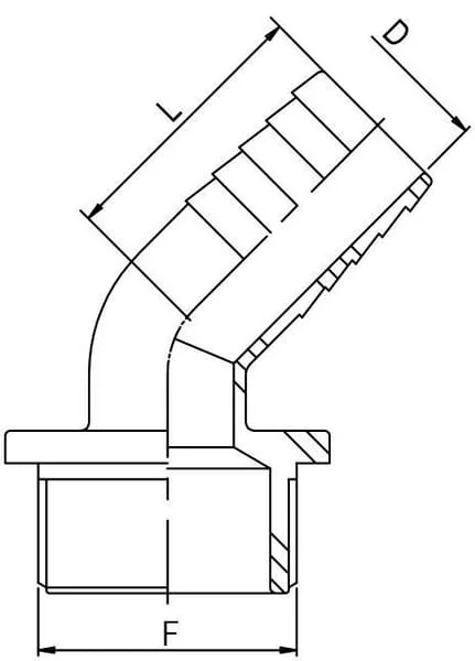 GEOline - 8014350 - Hose Tail 45° 30mm x 1 1/2" M