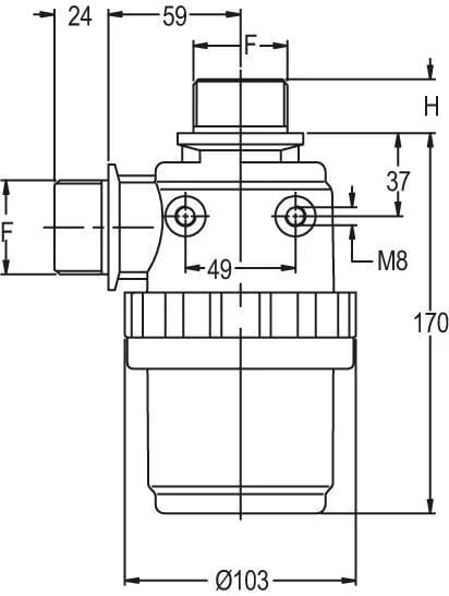 GEOline - 8074003 - Suction Filter 1 1/4"m 100 l/min 32 Mesh