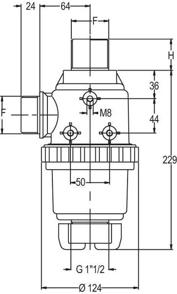 GEOline - 8082001 - Suction Filter 1 1/2"m 150 l/min 50 Mesh