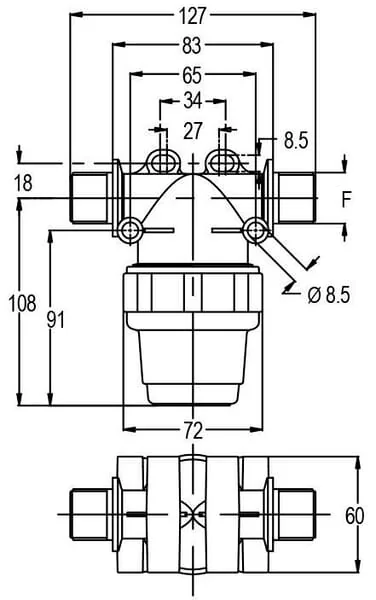 GEOline - 8110003 - Pressure Filter 1/2"m 80 l/min 100 Mesh