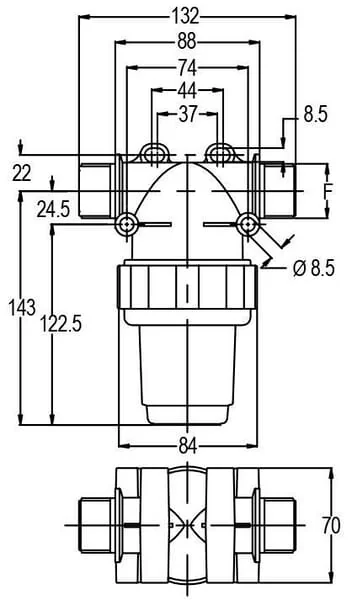 GEOline - 8110010 - Pressure Filter 1"m 150 l/min 80 Mesh