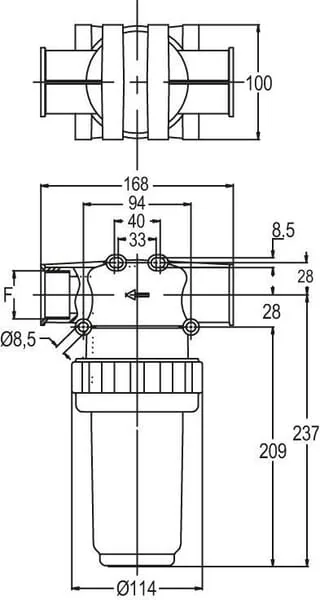 GEOline - 8121005 - Pressure Filter 1 1/2"f 280 l/min 50 Mesh
