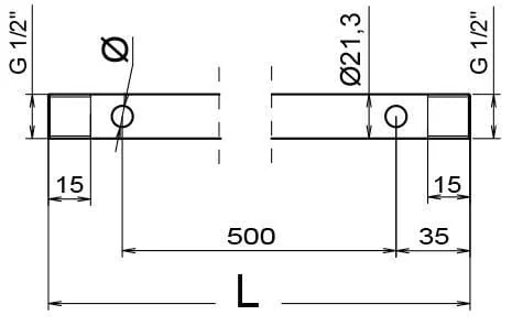 GEOline - 8292001 - Tube 1/2" 107cm 3x Diameter 7 Holes Stainless Steel