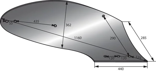 Goizin - 011613 - Mouldboard RH HLL 16" Goizin