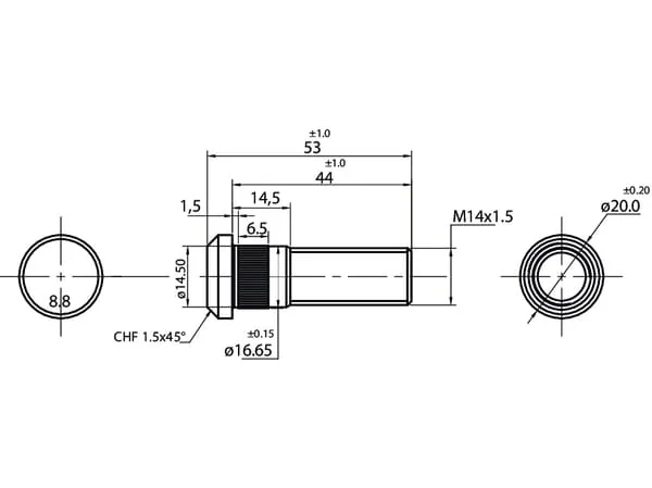 Gopart - 57113413N - Wheel Bolt M14x1.5x44 Suitable For Zetor