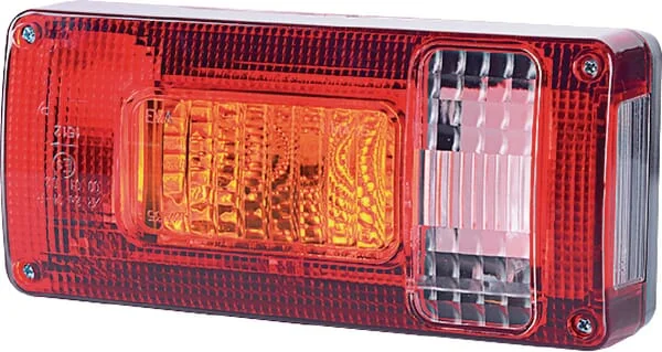 Gopart - LA45014 - Rear Light RH 5/21W, Rectangular, 12/24V, White/Orange/Red, 218x54.5x100mm
