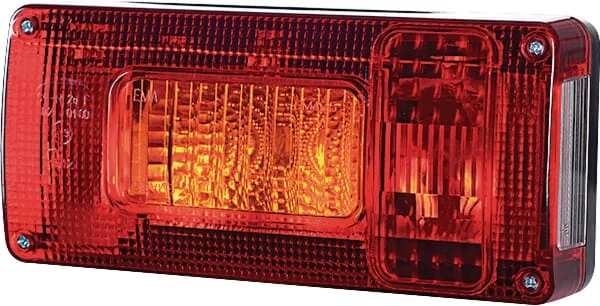 Gopart - LA45015 - Rear Light LH 5/21W, Rectangular, 12/24V, White/Orange/Red, 218x54.5x100mm