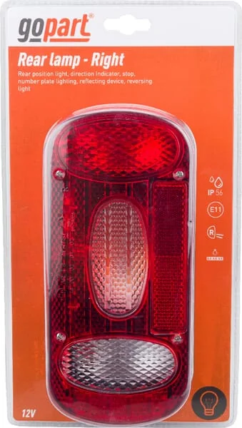 Gopart - LA45034R - Rear Light, Rectangular, 12-24V, 100x80mm